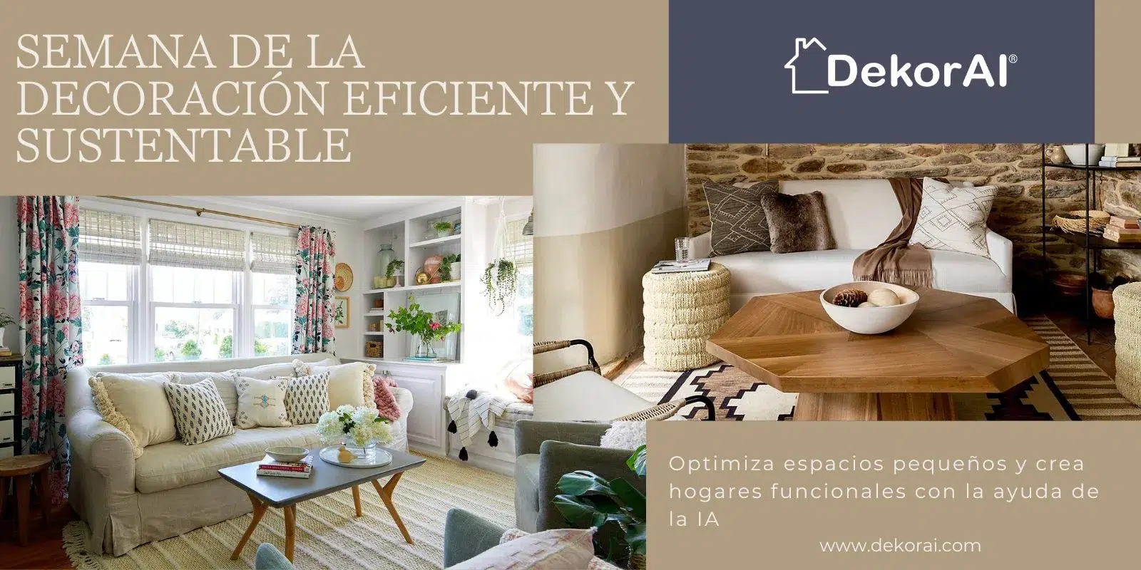 Semana da Decoração Eficiente e Sustentável: Otimize espaços pequenos e crie lares funcionais com a ajuda da IA.