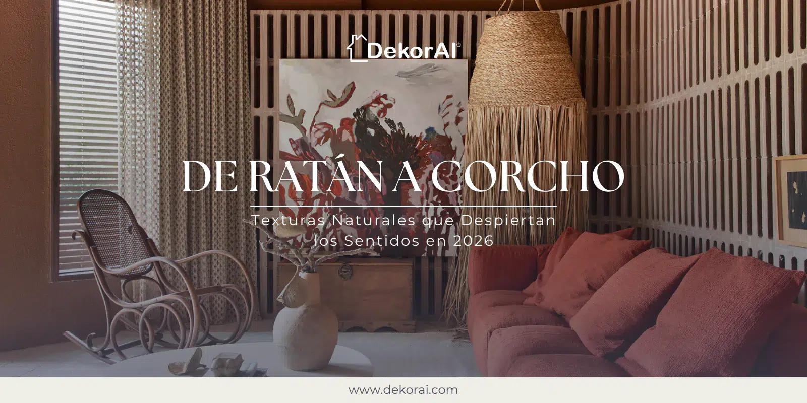 Rattan, cortiça e texturas naturais