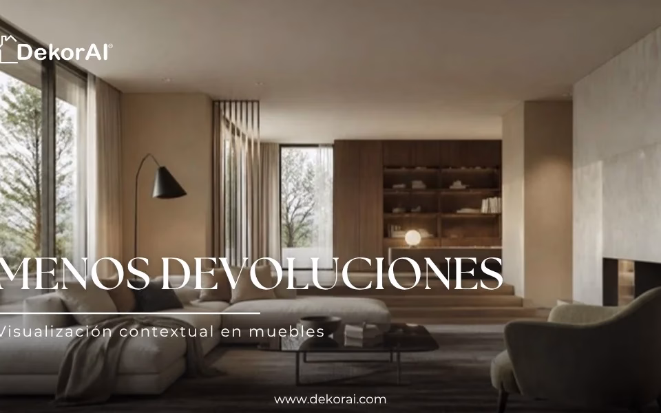 Sofá visualizado no ambiente real do cliente para reduzir devoluções de móveis online.