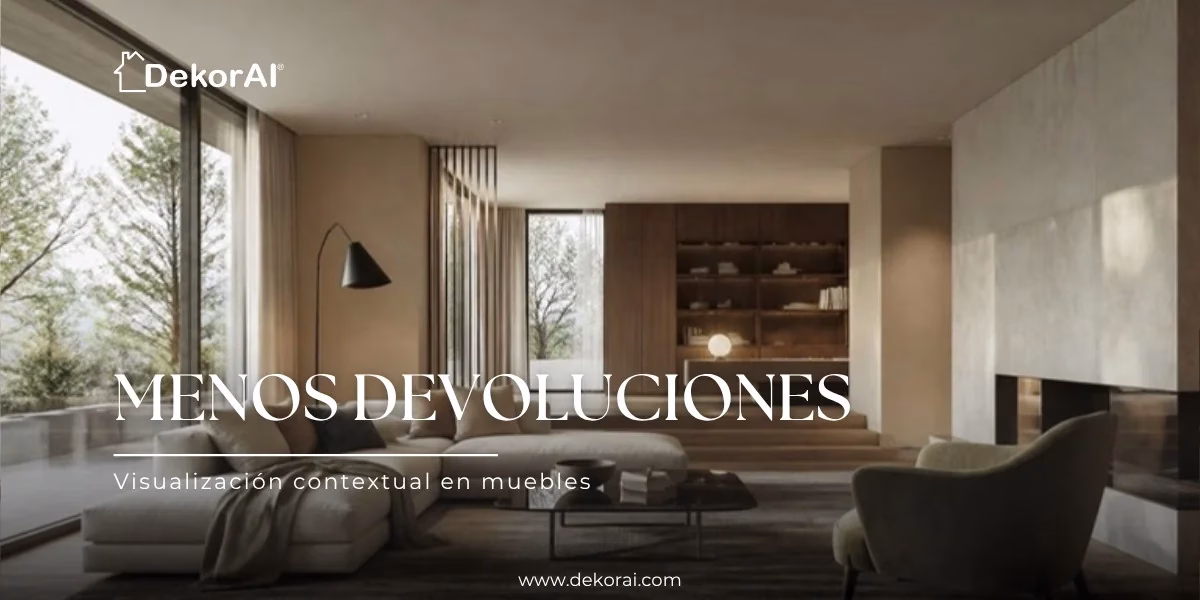 Sofá visualizado en la habitación real del cliente para reducir devoluciones de muebles online